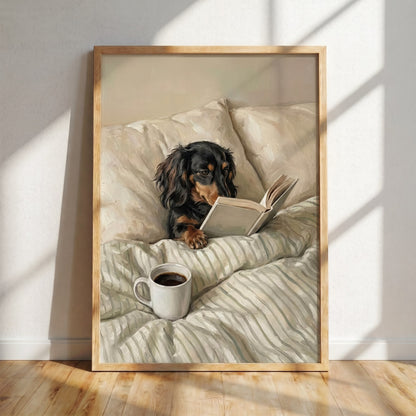 Black & Tan Longhair Dachshund Poster