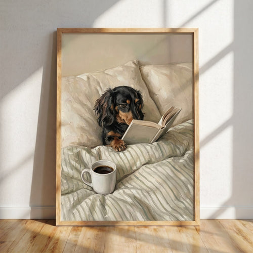 Black & Tan Longhair Dachshund Poster