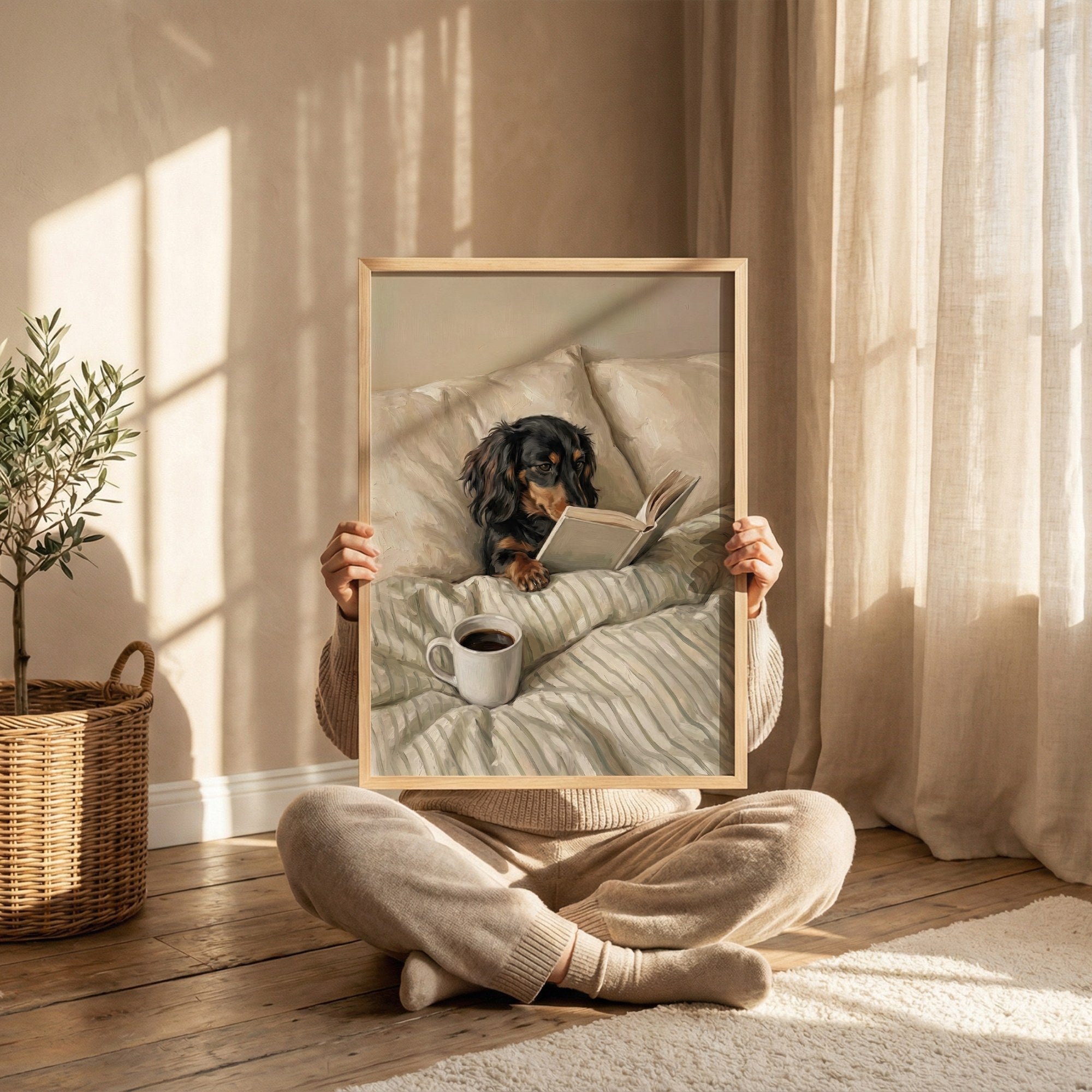 Black & Tan Longhair Dachshund Poster