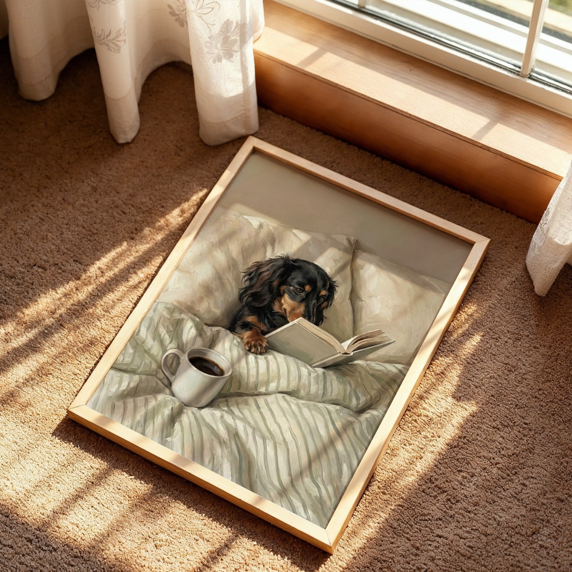 Black & Tan Longhair Dachshund Poster