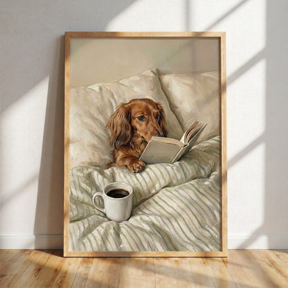 Brown Longhair Dachshund Poster