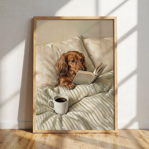 Brown Longhair Dachshund Poster
