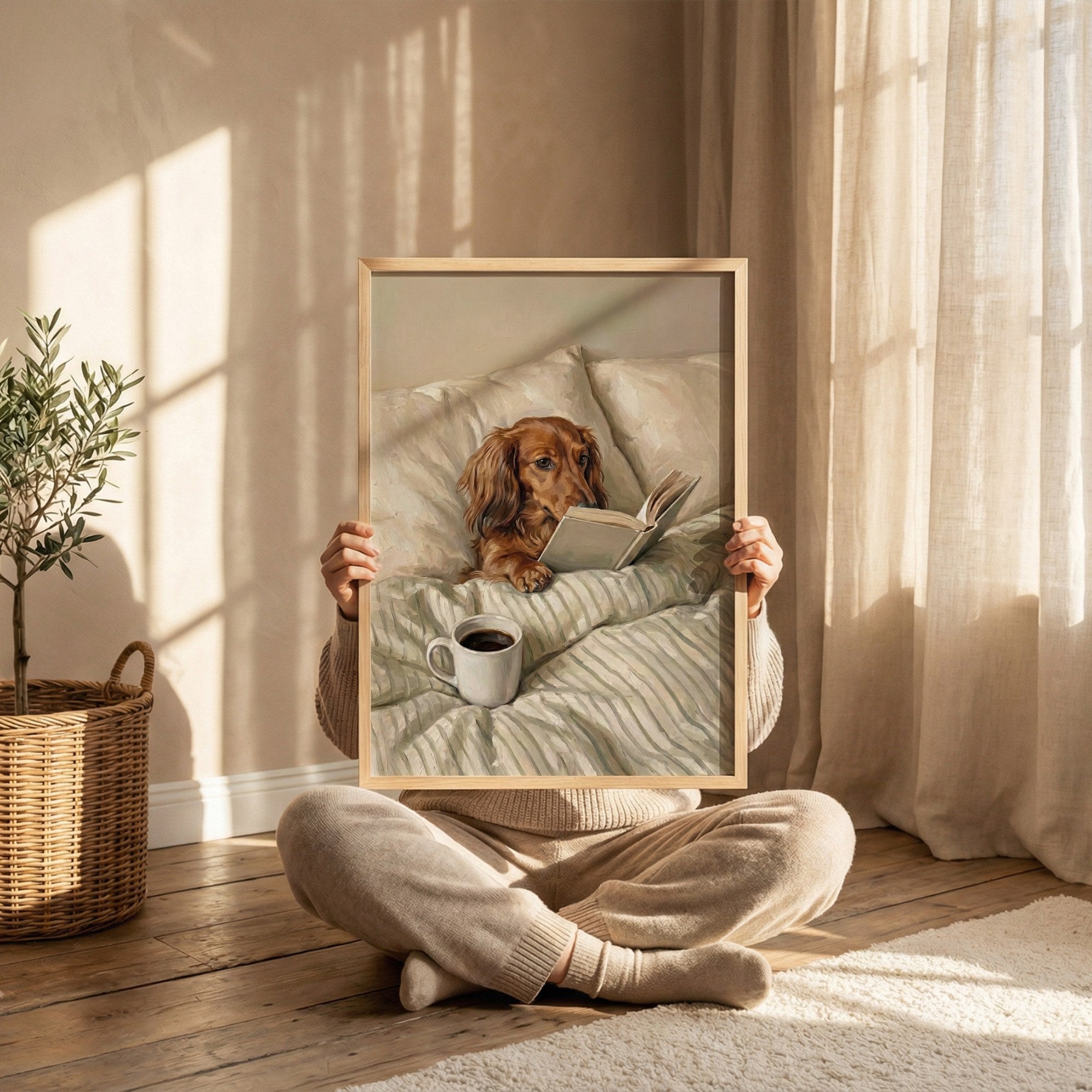 Brown Longhair Dachshund Poster