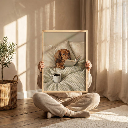 Brown Longhair Dachshund Poster