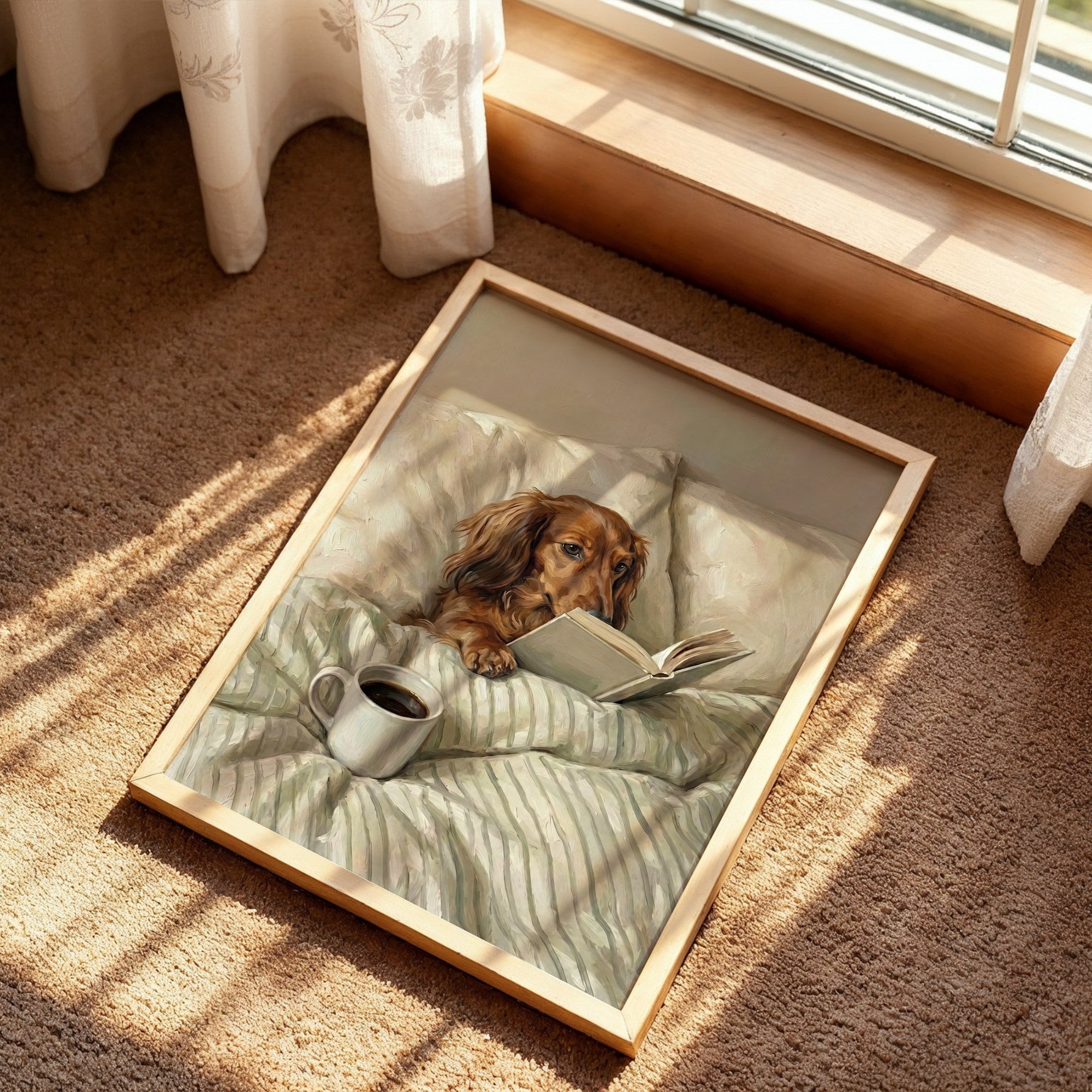 Brown Longhair Dachshund Poster